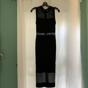 alice + olivia silk mesh panel dress